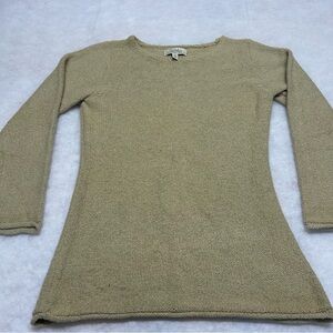 Cabelas Sweater Womens S/P Beige Pullover Scoop Neck Wool Blend Tight Knit